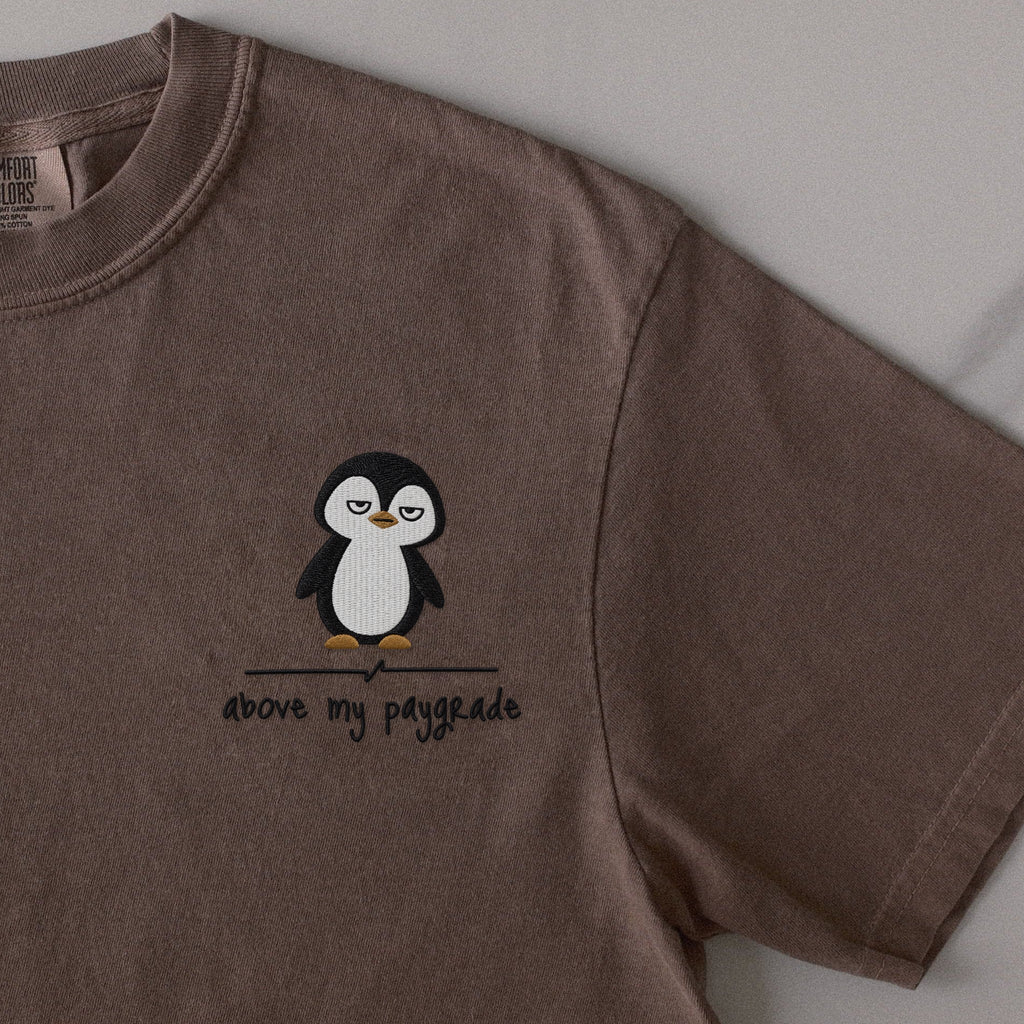 Above My Paygrade embroidered t-shirt in Espresso
