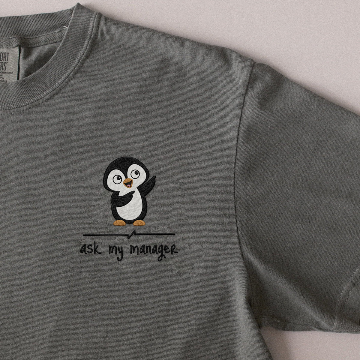 Ask My Manager embroidered t-shirt in Moss