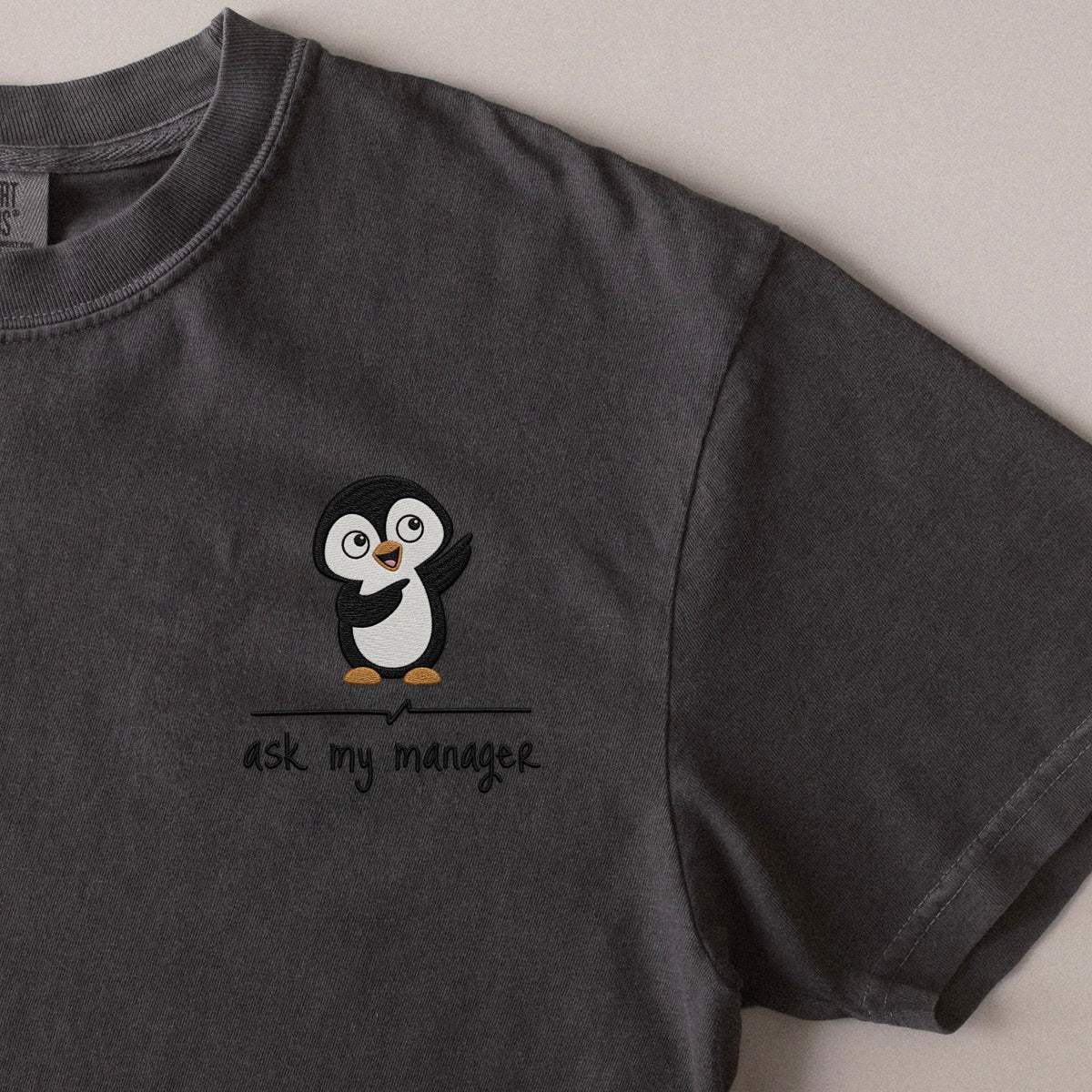 Ask My Manager embroidered t-shirt in Pepper