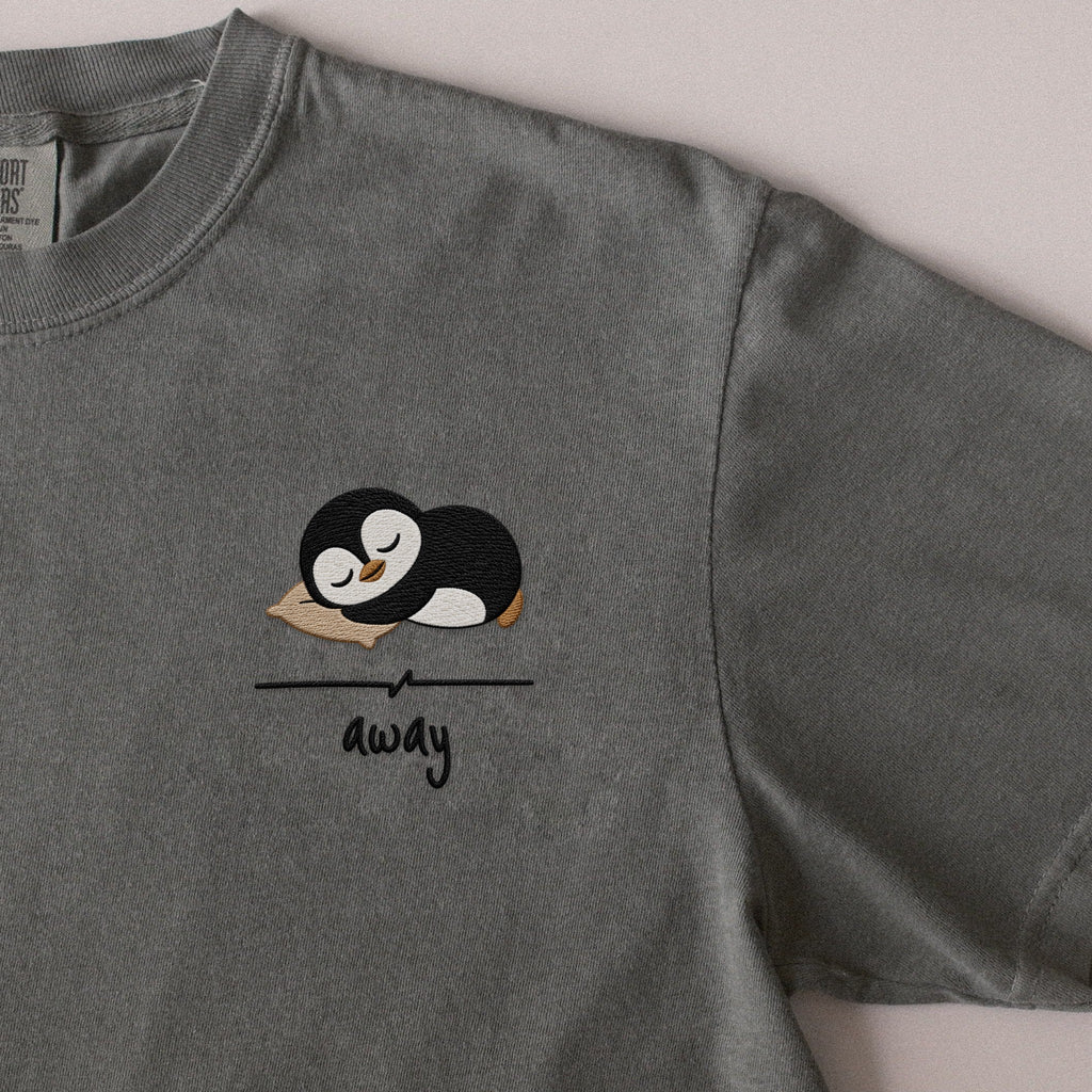 Away embroidered t-shirt in Moss