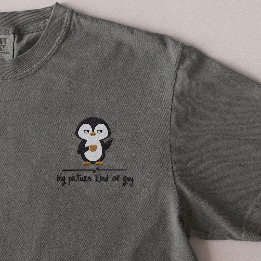 Big Picture Kind of Guy embroidered t-shirt in Moss