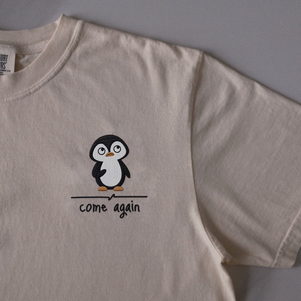 Come Again embroidered t-shirt in Ivory