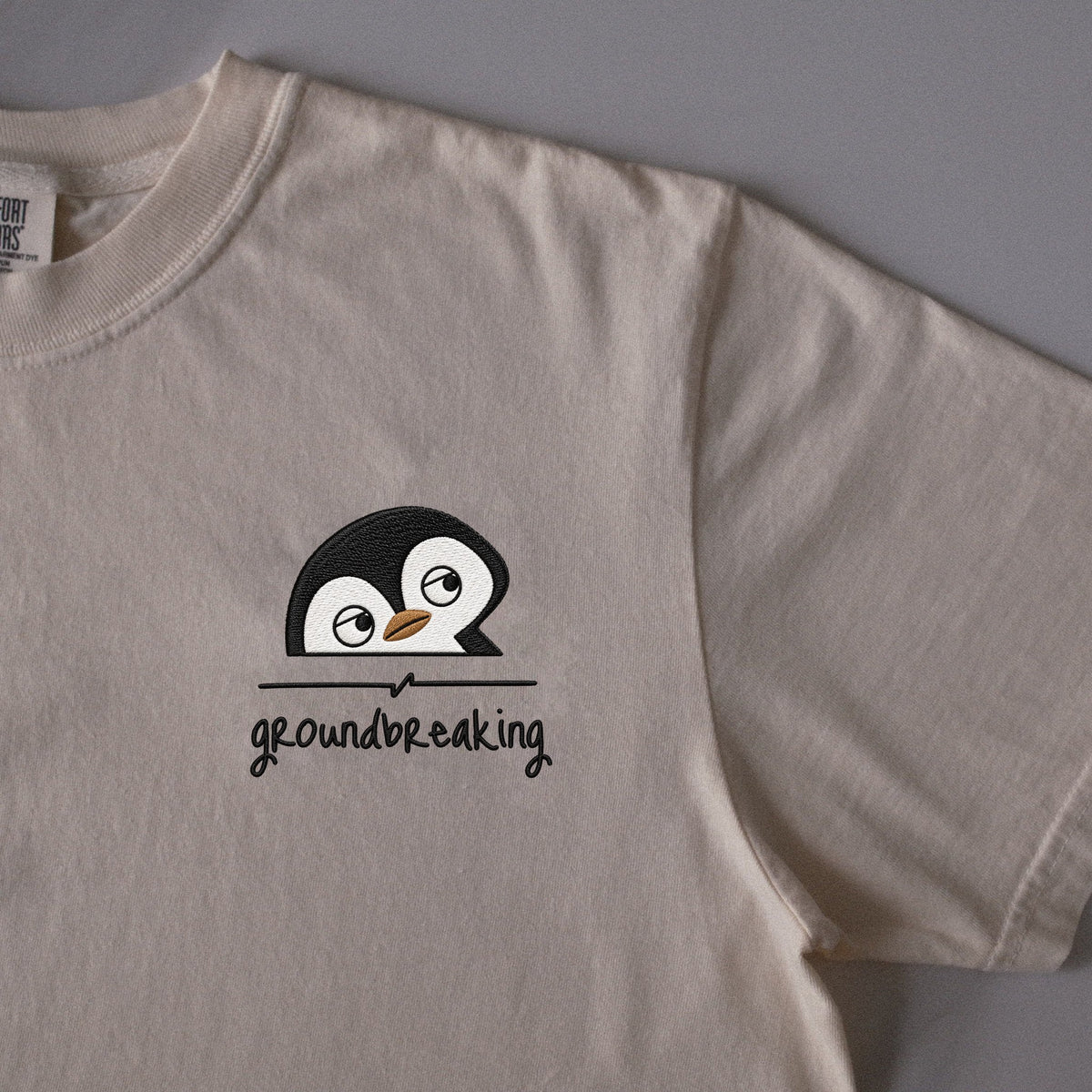 Groundbreaking embroidered t-shirt in Ivory