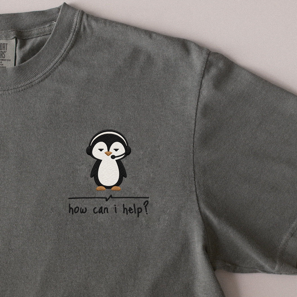 How Can I Help? embroidered t-shirt in Moss