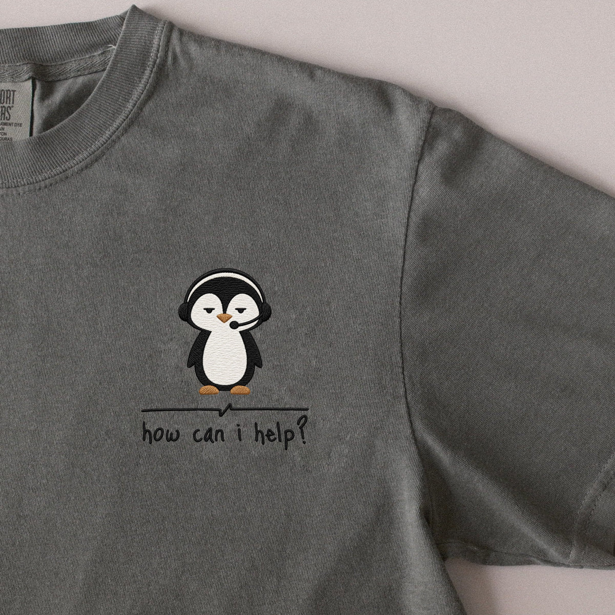 How Can I Help? embroidered t-shirt in Moss
