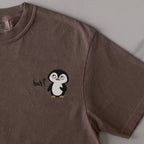 Huh? embroidered t-shirt in Espresso