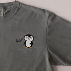 Huh? embroidered t-shirt in Moss