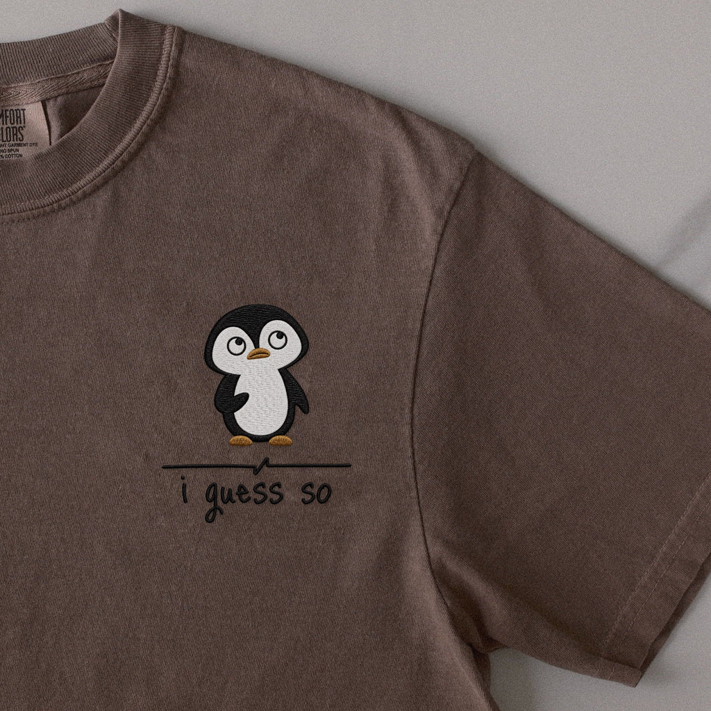 I Guess So embroidered t-shirt in Espresso