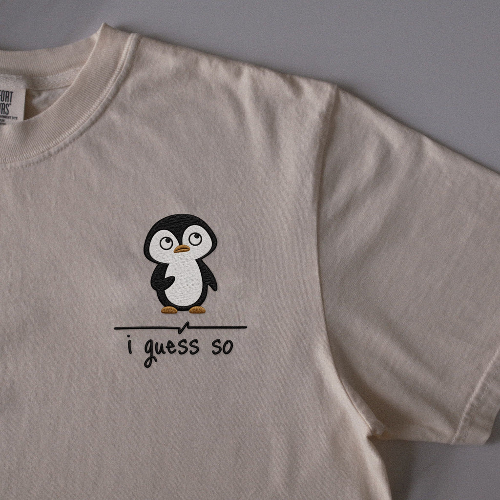 I Guess So embroidered t-shirt in Ivory