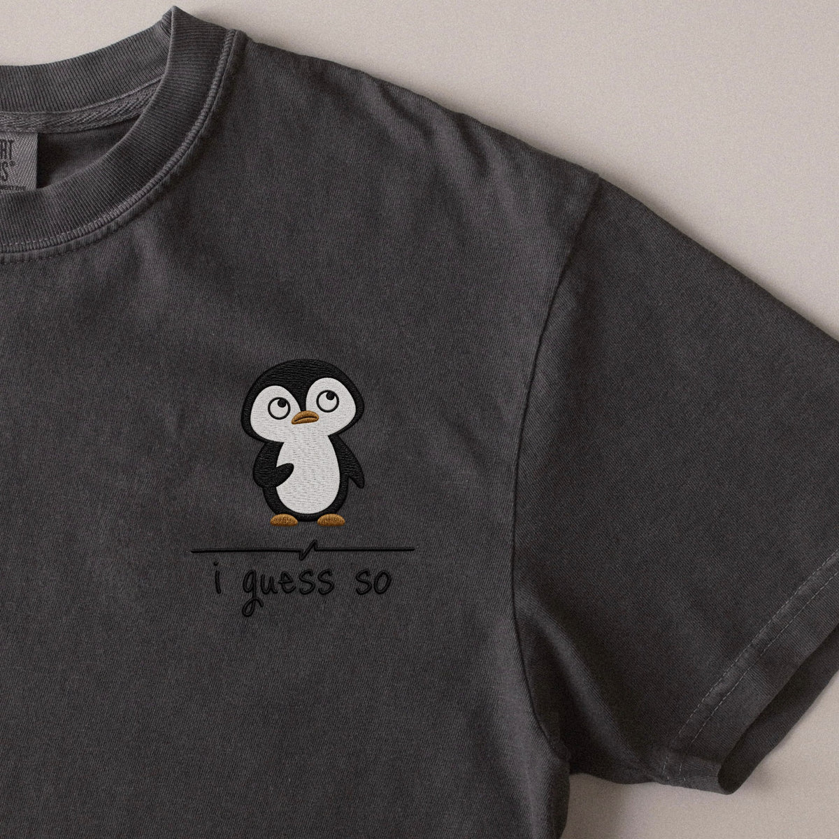 I Guess So embroidered t-shirt in Pepper