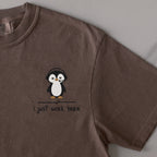 I Just Work Here... embroidered t-shirt in Espresso