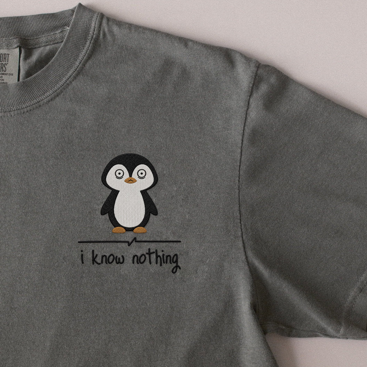 I Know Nothing embroidered t-shirt in Moss