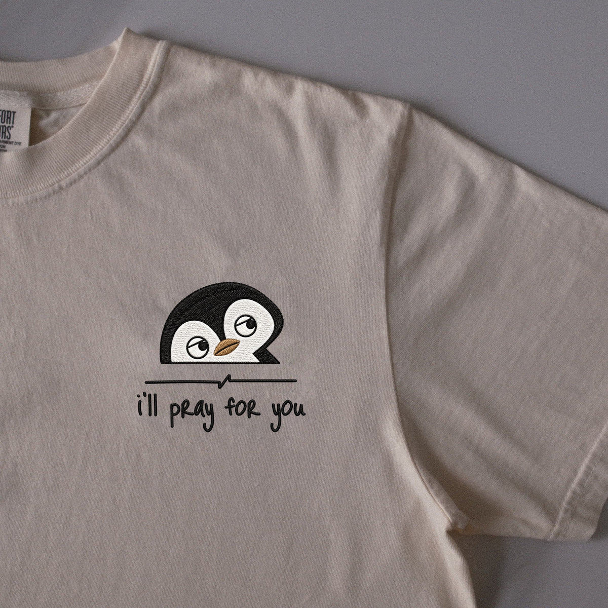 I'll Pray for You embroidered t-shirt in Ivory
