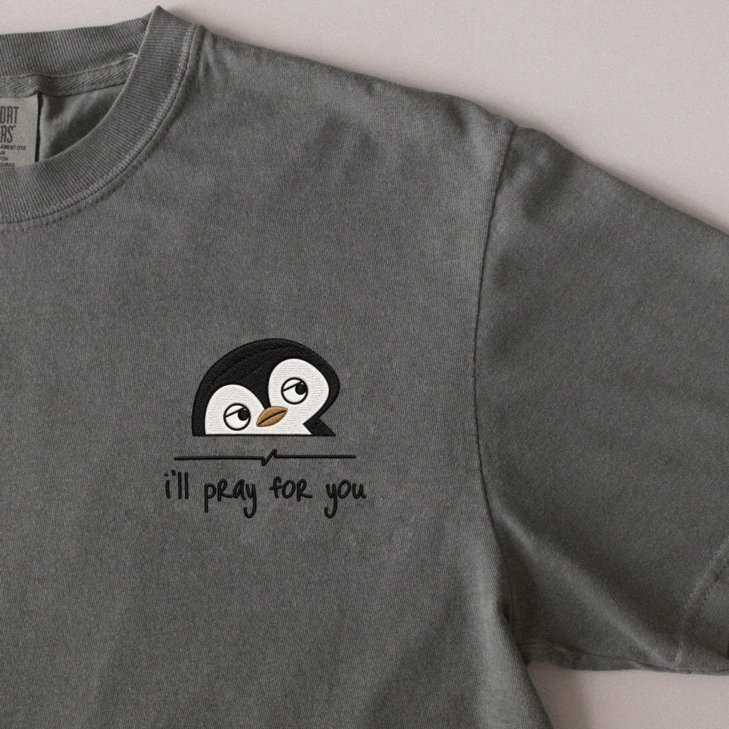I'll Pray for You embroidered t-shirt in Moss
