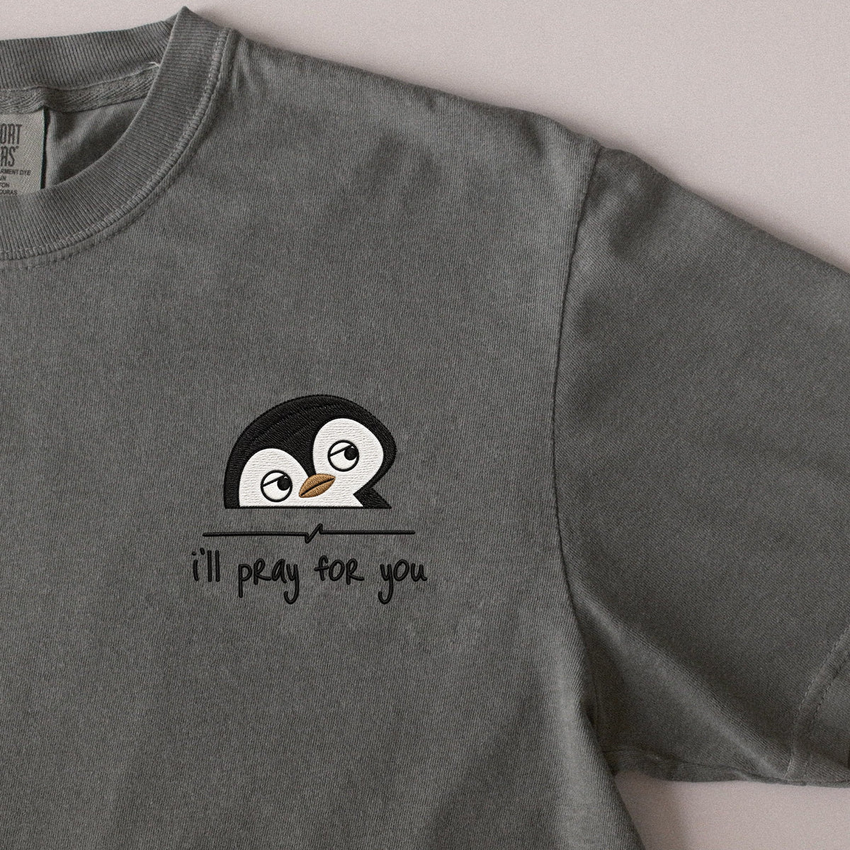 I'll Pray for You embroidered t-shirt in Moss