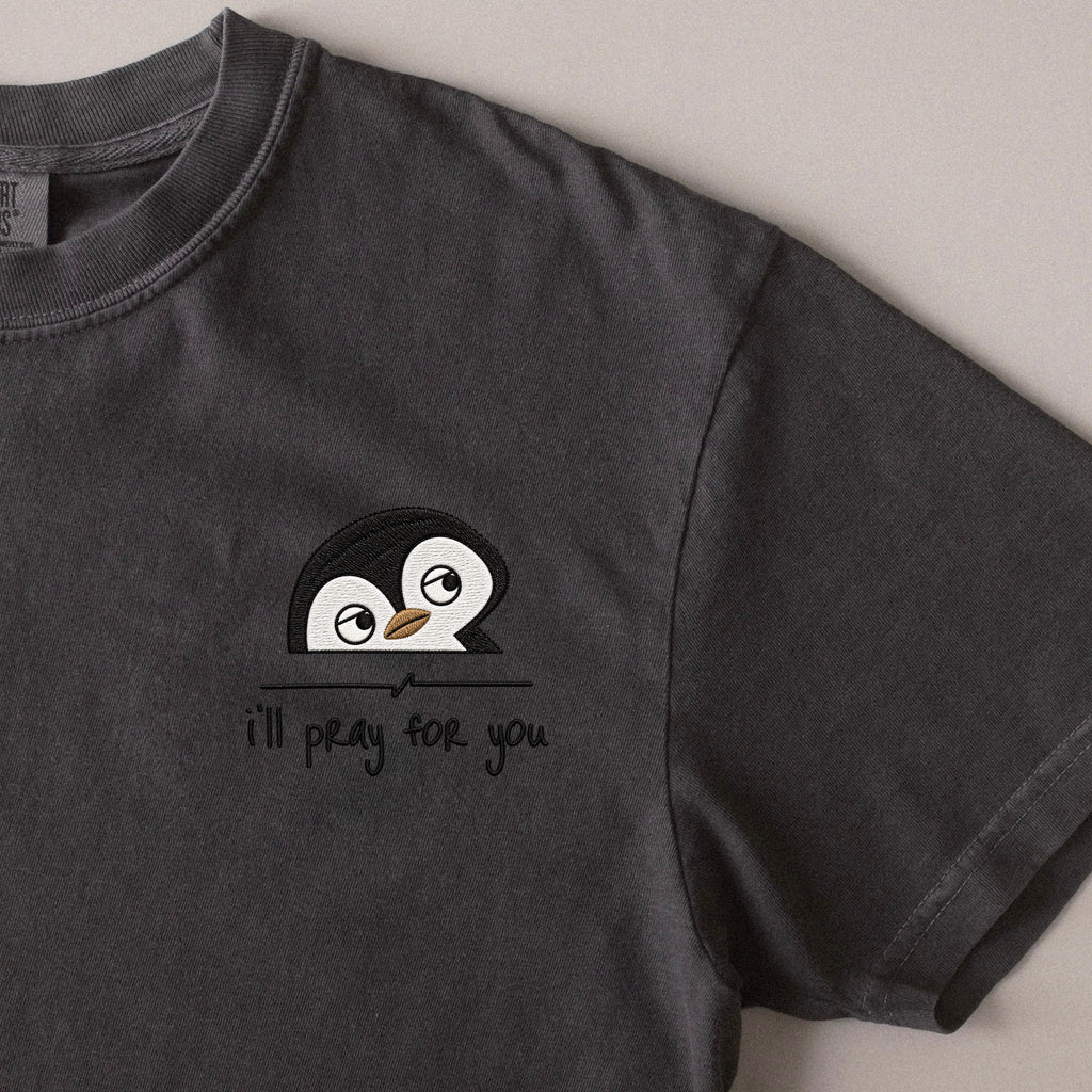I'll Pray for You embroidered t-shirt in Pepper