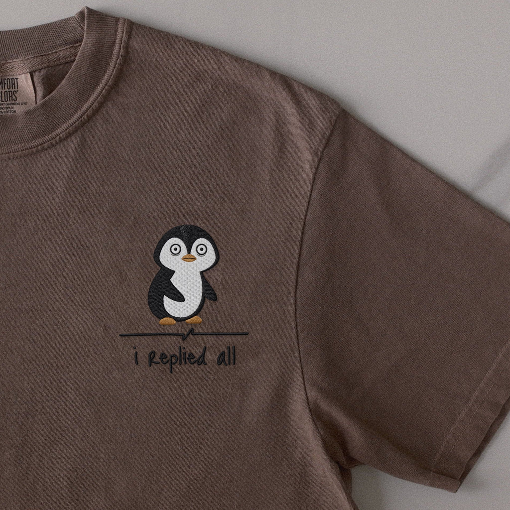 I Replied All embroidered t-shirt in Espresso