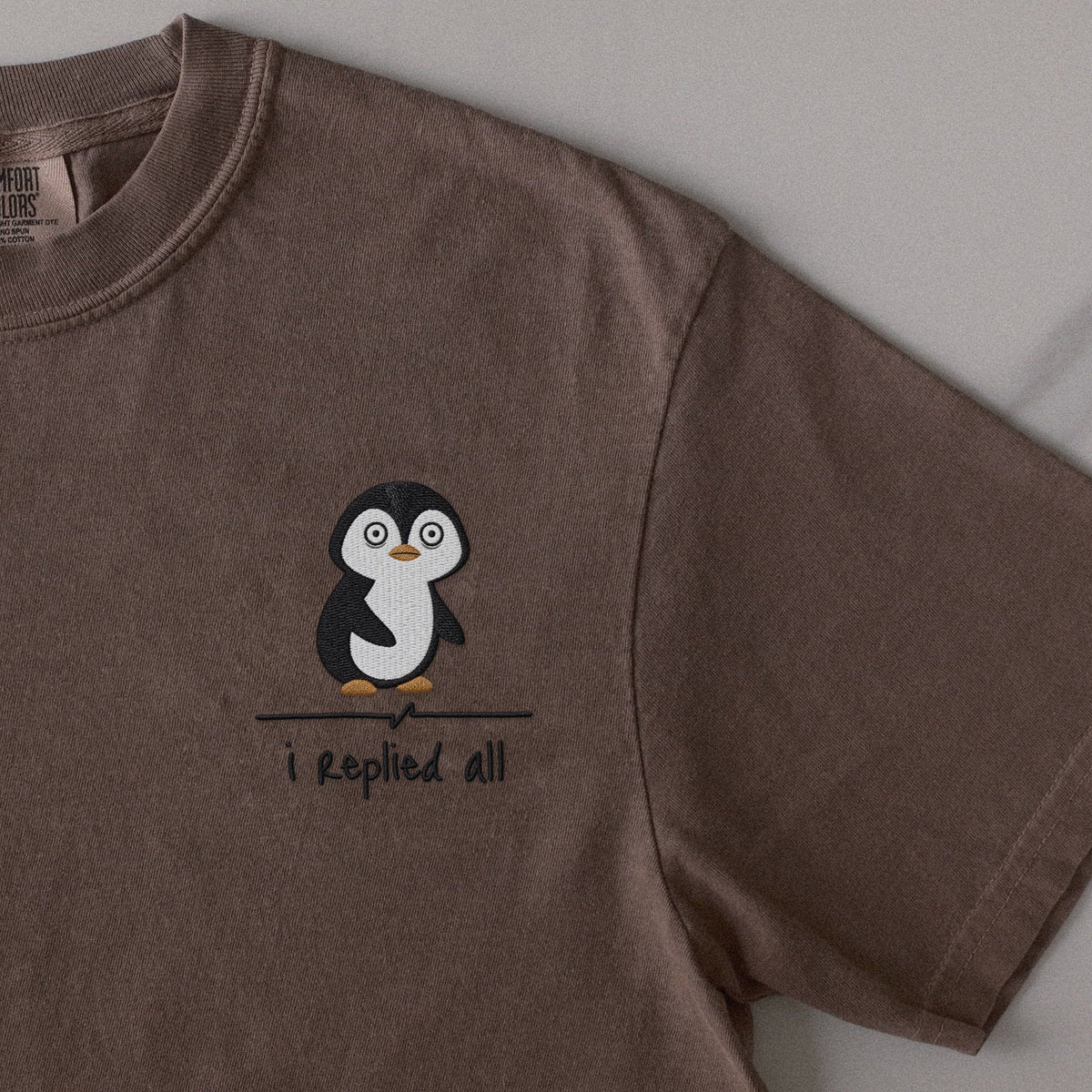 I Replied All embroidered t-shirt in Espresso