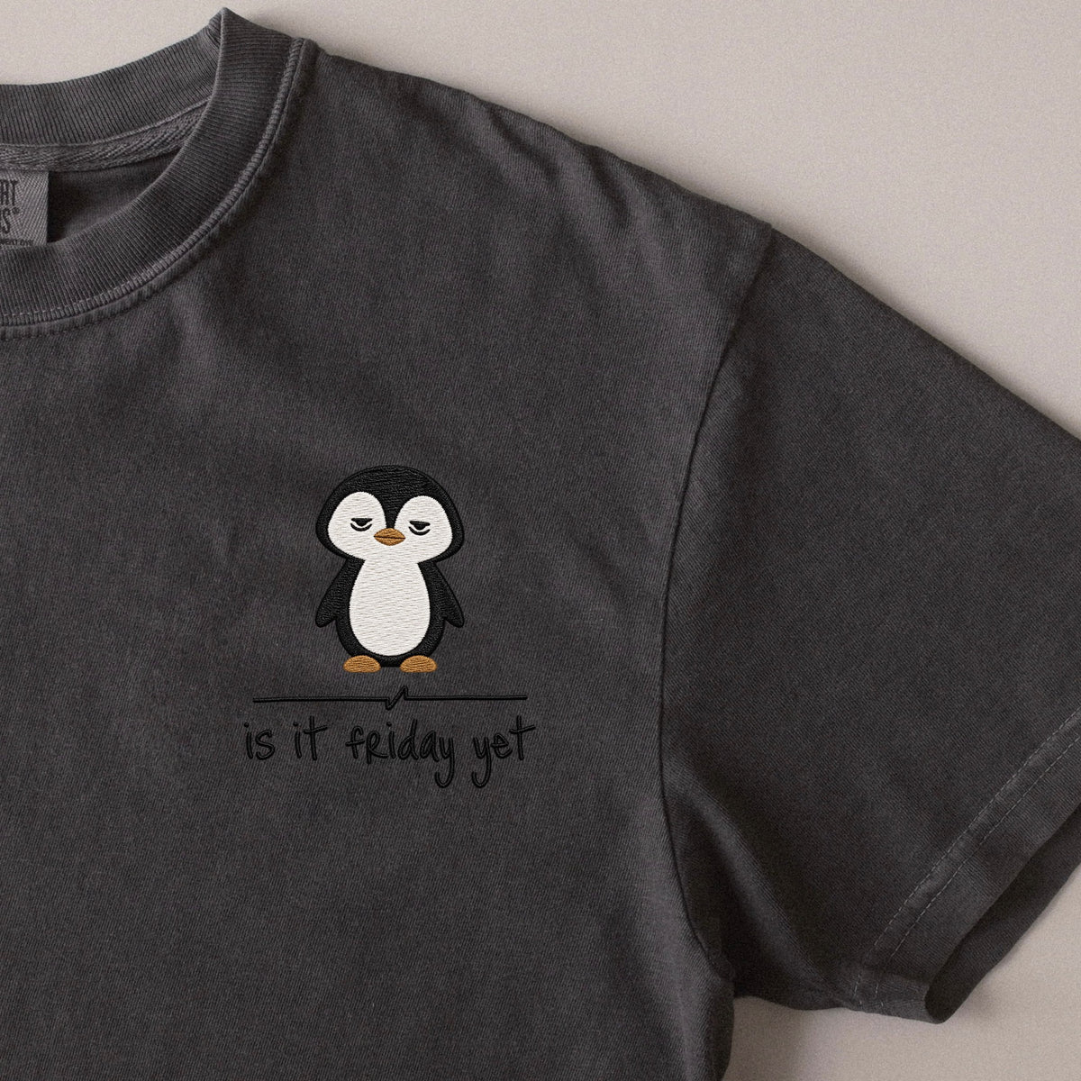 Is It Friday Yet embroidered t-shirt in Pepper