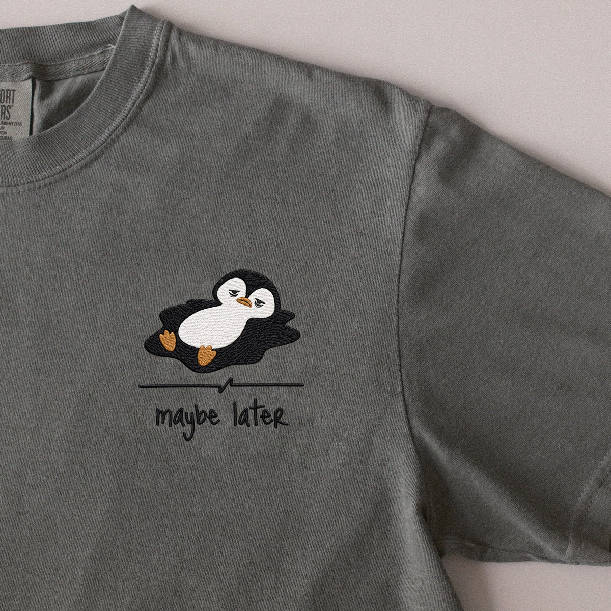 Maybe Later embroidered t-shirt in Moss