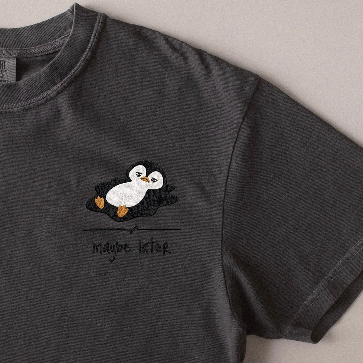 Maybe Later embroidered t-shirt in Pepper