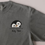 Okay Then embroidered t-shirt in Moss