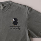 See You Monday embroidered t-shirt in Moss