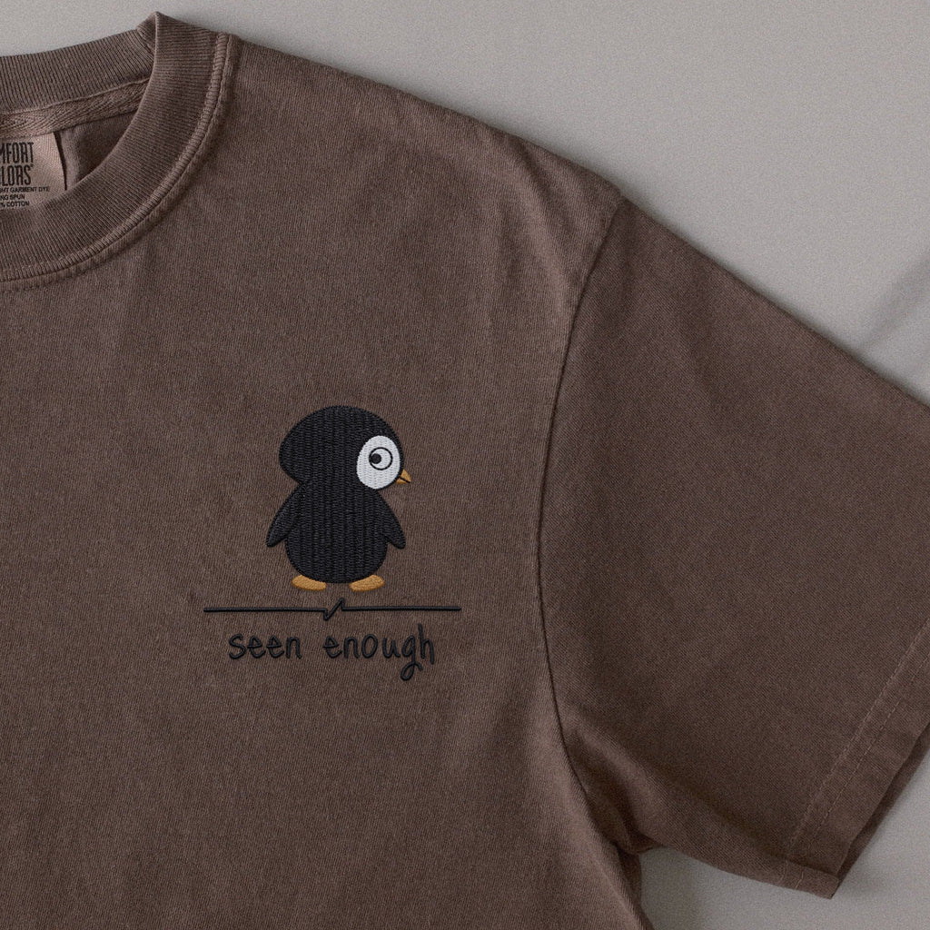 Seen Enough embroidered t-shirt in Espresso