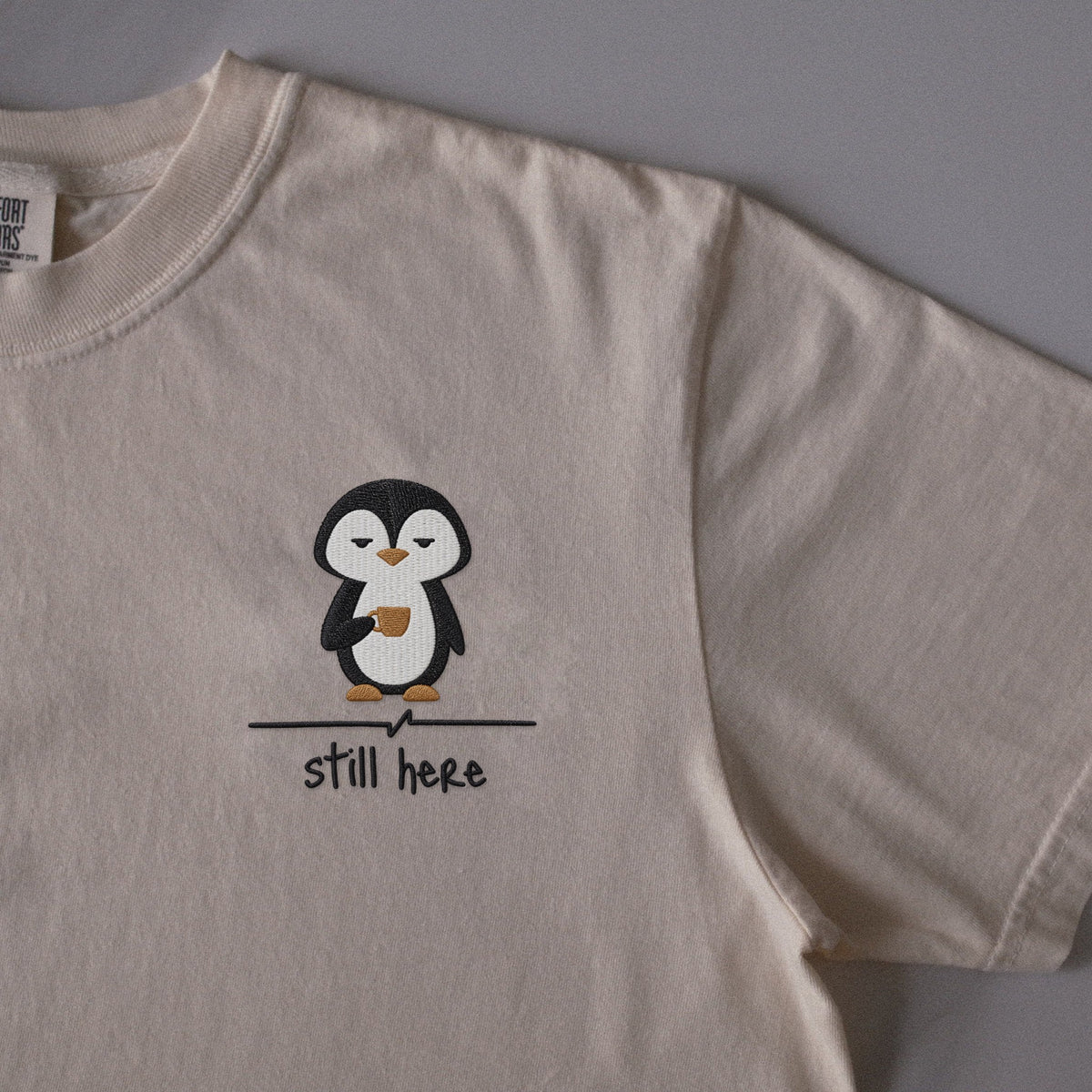 Still Here embroidered t-shirt in Ivory