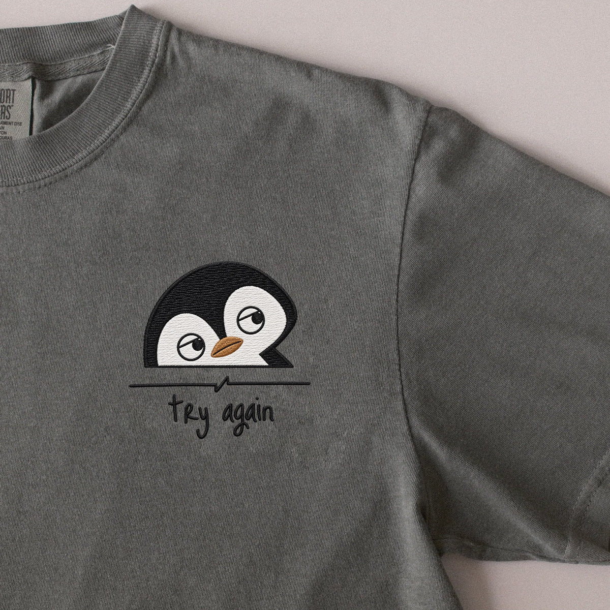 Try Again embroidered t-shirt in Moss