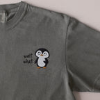 Wait What embroidered t-shirt in Moss