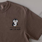 Was I on Mute embroidered t-shirt in Espresso