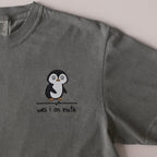 Was I on Mute embroidered t-shirt in Moss