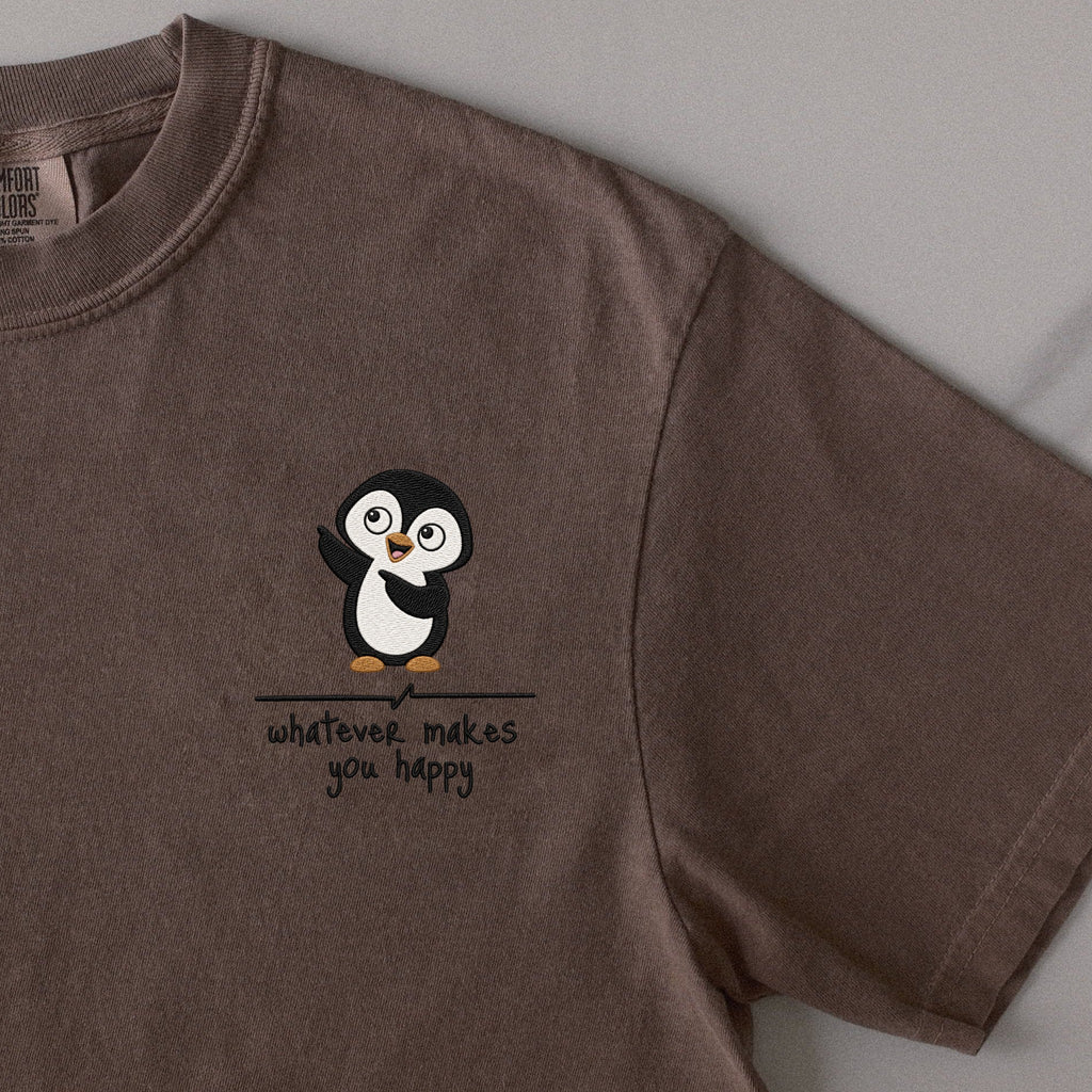 Whatever Makes You Happy embroidered t-shirt in Espresso