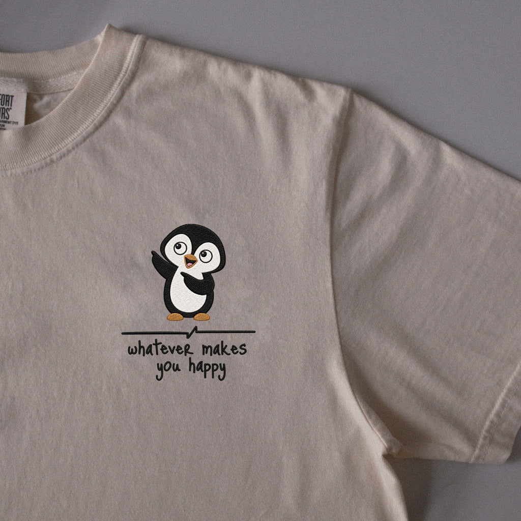 Whatever Makes You Happy embroidered t-shirt in Ivory