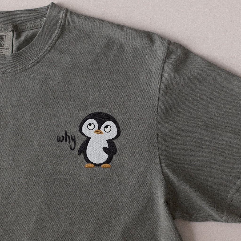 Why embroidered t-shirt in Moss