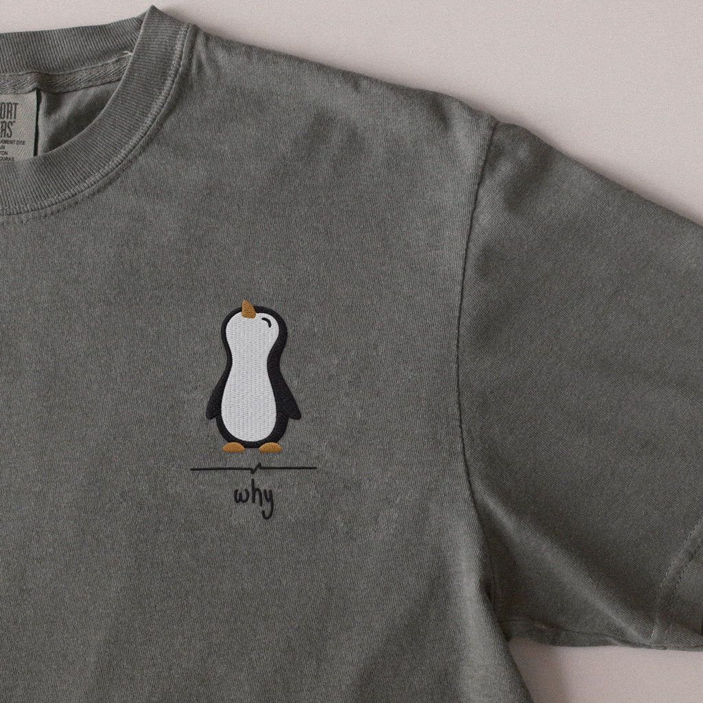Why? embroidered t-shirt in Moss