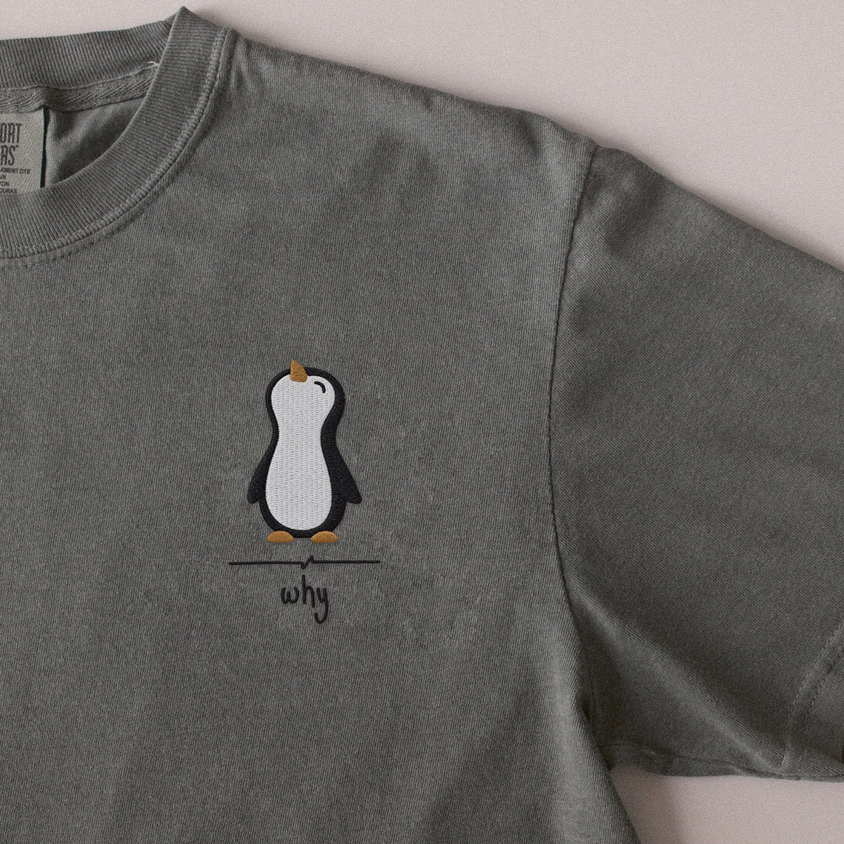 Why? embroidered t-shirt in Moss