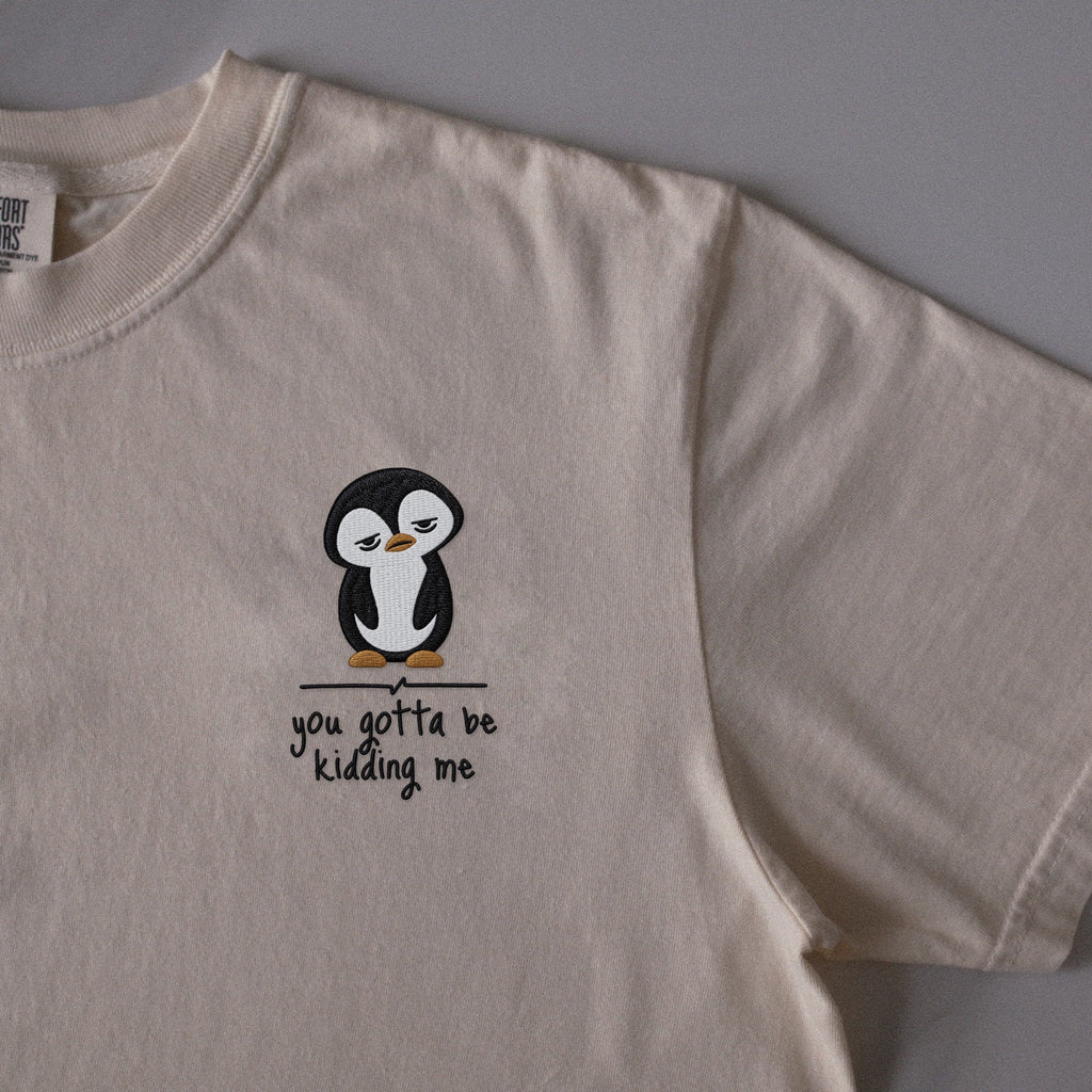 You Gotta Be Kidding Me embroidered t-shirt in Ivory